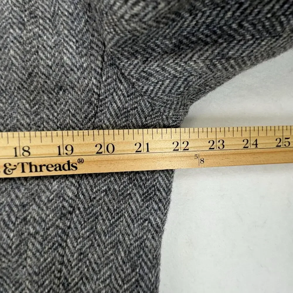 Vintage Christian Dior Sport Coat Blazer Mens 44 Gray Herringbone Wool Tweed